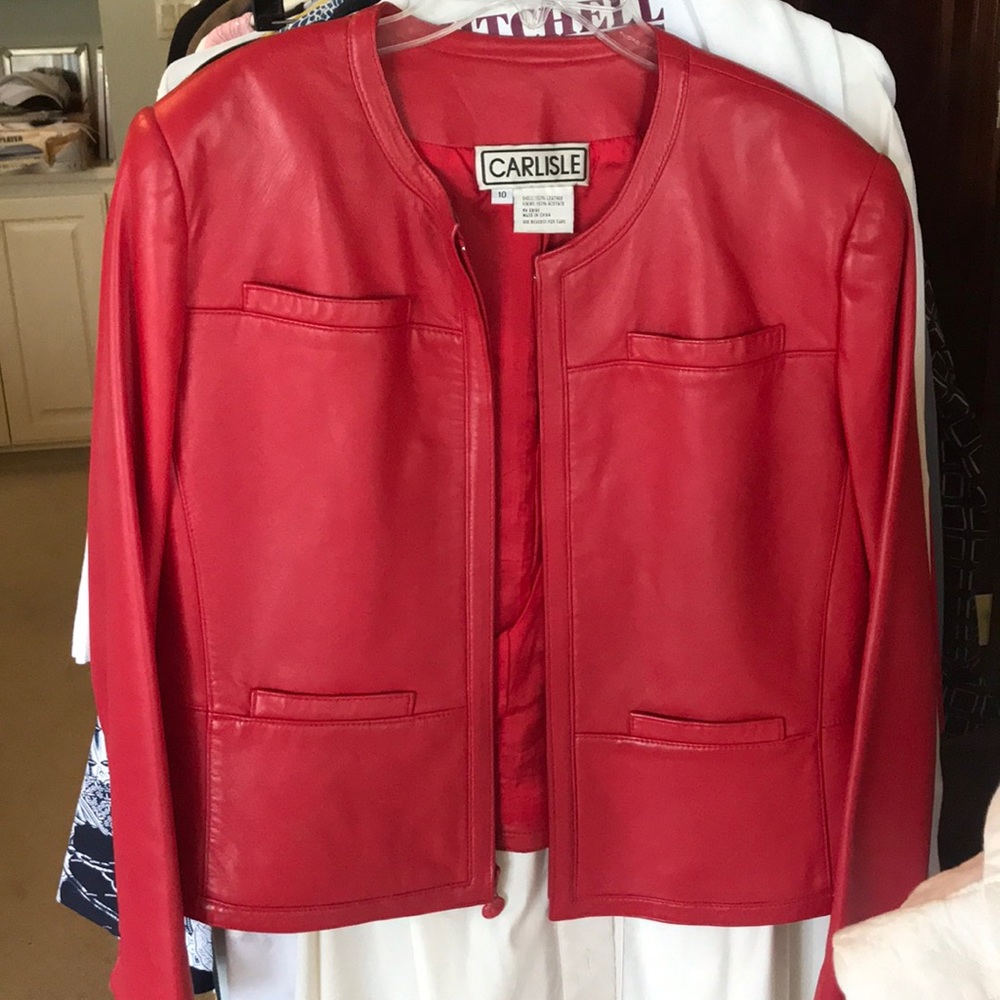 Genuine Carlisle Red Leather jacket